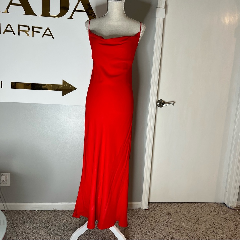 Zara Red Long Dress with spaghetti straps